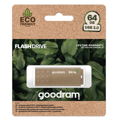 GoodRAM Pendrive 64GB UME3 GREEN USB 3.0 - retail blister - UME3-0640EFR11